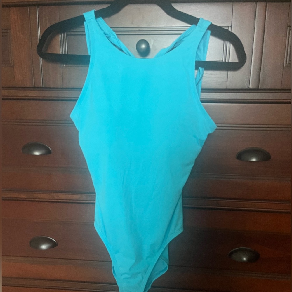 Aqua Blue high neck Women's Swimsuit by Tommy Bahama - Picture 4 of 10